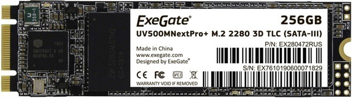 Накопитель SSD 256Gb ExeGate NextPro+ M.2 (UV500TS256) 11311 - фото 12533