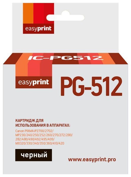 Картридж EasyPrint IC-PG512 Black 11365 - фото 12590