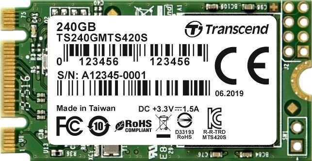 Накопитель SSD 240Gb Transcend MTS420 (TS240GMTS420S) 13363 - фото 15330