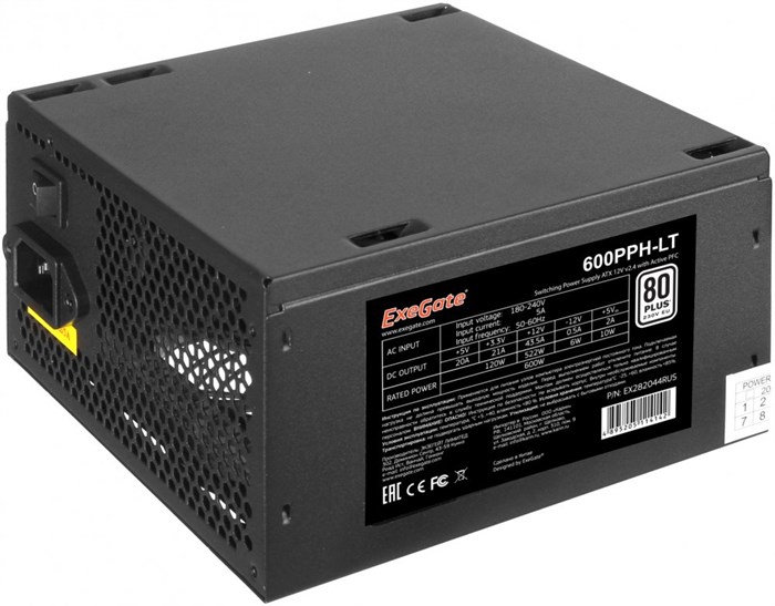 Блок питания 600W ExeGate 600PPH-LT OEM 14601 - фото 17190