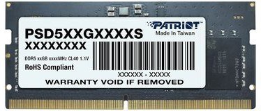 Оперативная память 8Gb DDR5 5600MHz Patriot Signature SO-DIMM (PSD58G560041S) 14743 - фото 17409