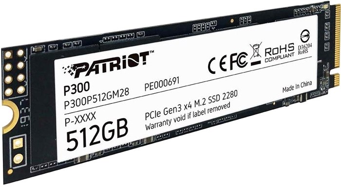 Накопитель SSD 512Gb Patriot P300 (P300P512GM28) RTL 15308 - фото 18340