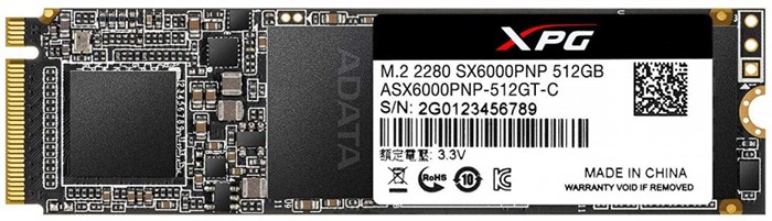 Накопитель SSD 512Gb ADATA XPG SX6000 Pro (ASX6000PNP-512GT-C) 16756 - фото 20951