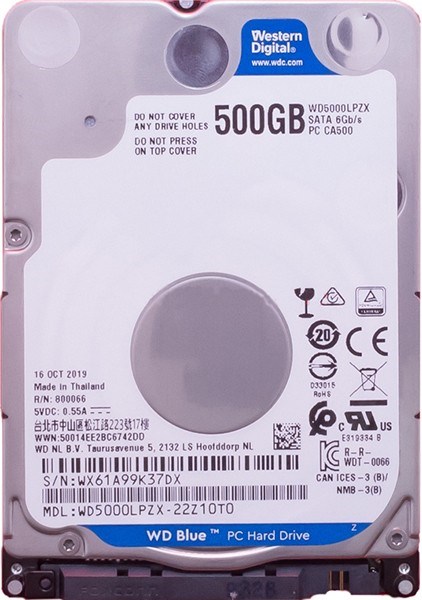 Жёсткий диск 500Gb SATA-III WD Blue (WD5000LPZX) 17043 - фото 21569