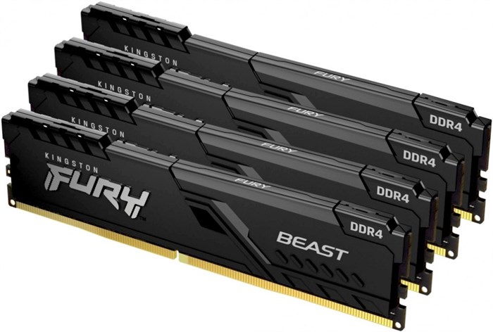 Оперативная память 16Gb DDR4 2666MHz Kingston Fury Beast Black (KF426C16BBK4/16) (4x4Gb KIT) 17547 - фото 22617