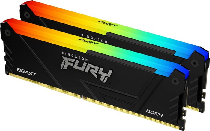 Оперативная память 16Gb DDR4 3733MHz Kingston Fury Beast RGB (KF437C19BB2AK2/16) (2x8Gb KIT) 18705 - фото 25146