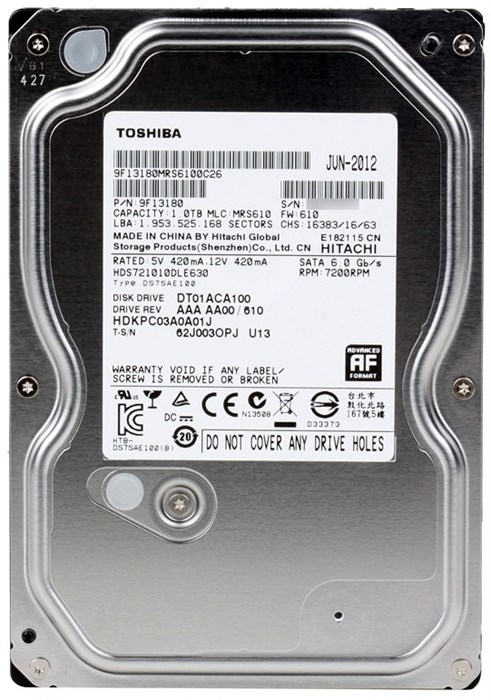 Жёсткий диск 1Tb SATA-III Toshiba (DT01ACA100) OEM 19129 - фото 26156