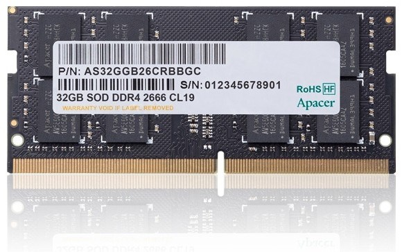 Оперативная память 32Gb DDR4 2666MHz Apacer SO-DIMM (AS32GGB26CRBBGC) 19745 - фото 27589