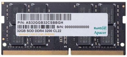 Оперативная память 32Gb DDR4 3200MHz Apacer SO-DIMM (AS32GGB32CSBBGH) 19800 - фото 27685