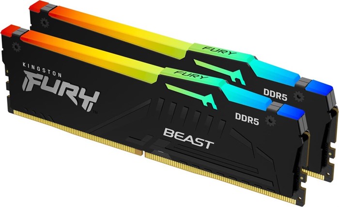 Оперативная память 16Gb DDR5 5200MHz Kingston Fury Beast RGB (KF552C40BBAK2-16) (2x8Gb KIT) 20325 - фото 28788