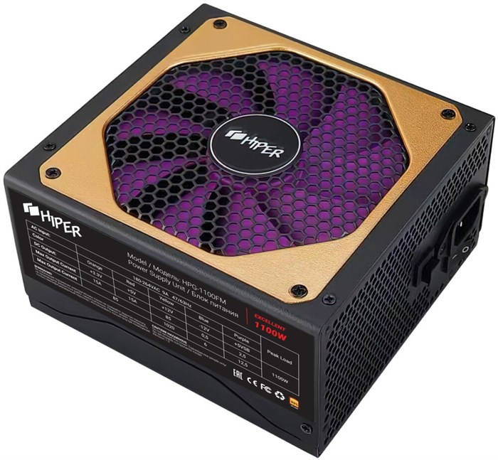 Блок питания 1100W HIPER HPG-1100FM 21767 - фото 31773