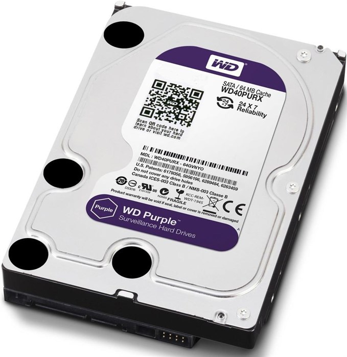 Жёсткий диск 4Tb SATA-III WD Purple (WD40PURX) 21948 - фото 32183