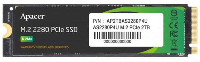 Накопитель SSD 2Tb Apacer AS2280P4U (AP2TBAS2280P4U-1) 22650 - фото 33565