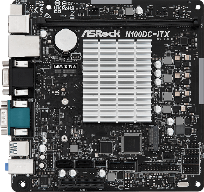 Материнская плата ASRock N100DC-ITX + Intel N100 onboard 23374 - фото 34951