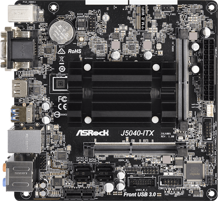 Материнская плата ASRock J5040-ITX + Pentium J5040 onboard 23837 - фото 35888