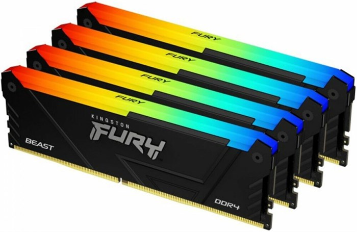 Оперативная память 64Gb DDR4 3200MHz Kingston Fury Beast RGB (KF432C16BB12AK4/64) (4x16Gb KIT) 24687 - фото 37724