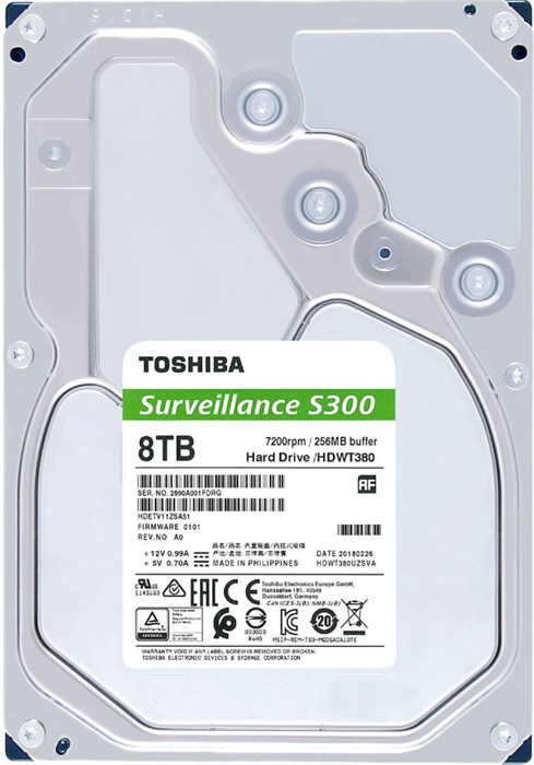 Жёсткий диск 8Tb SATA-III Toshiba S300 Surveillance (HDWT380UZSVA) 25027 - фото 38454