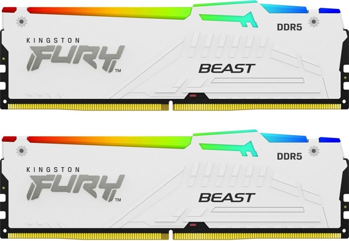 Оперативная память 64Gb DDR5 6000MHz Kingston Fury Beast White RGB (KF560C40BWAK2-64) (2x32Gb KIT) 26021 - фото 40569