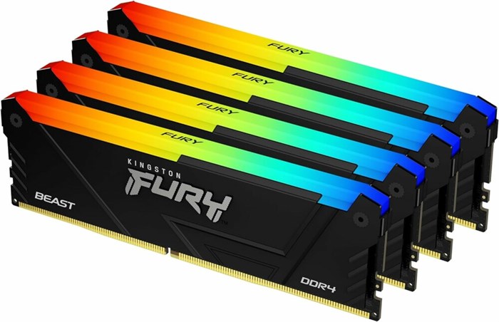 Оперативная память 128Gb DDR4 3200MHz Kingston Fury Beast Black RGB (KF432C16BB2AK4/128) (4x32Gb KIT) 26510 - фото 41567