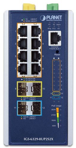 Коммутатор (свитч) PLANET IGS-6329-8UP2S2X 27692 - фото 44538