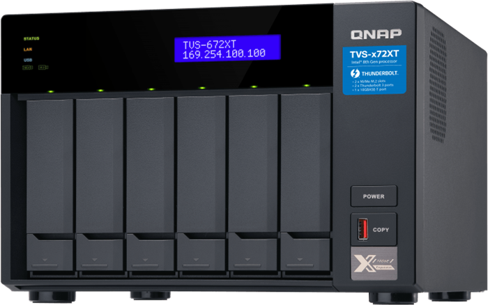 Сетевое хранилище (NAS) QNAP TVS-672XT-i3-8G 28412 - фото 46447