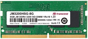 Оперативная память 8Gb DDR4 3200MHz Transcend SO-DIMM (JM3200HSG-8G) 11386