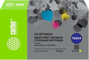 Картридж Cactus CS-EPT6034 Yellow 12413