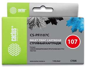 Картридж Cactus CS-PFI107C Cyan 12729