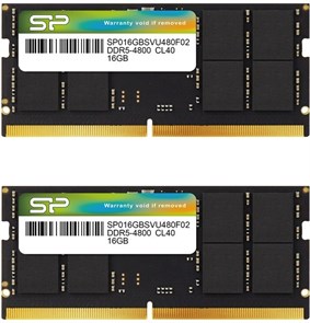 Оперативная память 32Gb DDR5 4800MHz Silicon Power SO-DIMM (SP032GBSVU480F22) (2x16Gb KIT) 21609