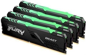 Оперативная память 32Gb DDR4 3600MHz Kingston Fury Beast RGB (KF436C17BBAK4/32) (4x8Gb KIT) 22639