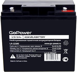 Аккумуляторная батарея GoPower LA-12180 29462